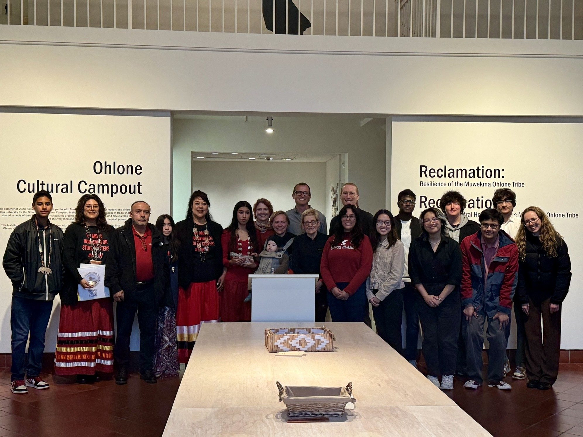 Students, faculty, and community collaborators pose together at the Ohlone AR Tour launch.
